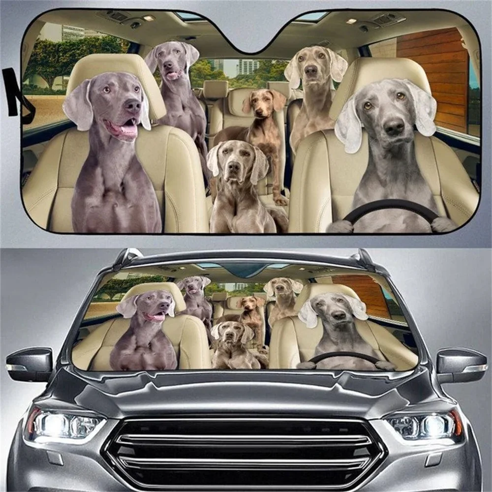 Weimaraner Car All Over Printed 3D Sun Shade for Car Truck Decor Windshield Sunshade,Blocks UV Rays Sun