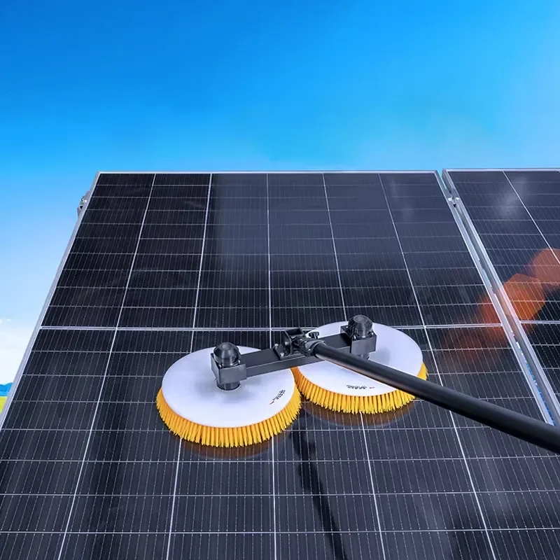 7.5m Electric Rotating Double Disc Solar Panel Cleaning Brush for Photovoltaic Modules Efficient Dust Removal Tool Automatic