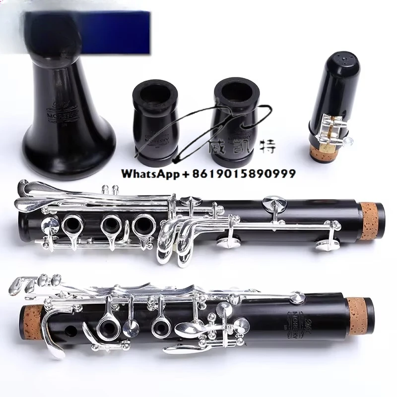 

Professional Ebony Clarinet Bb Tone 17/18 Keys Silver Plated Grenadilla Solid Wood Sib Klarnet M9