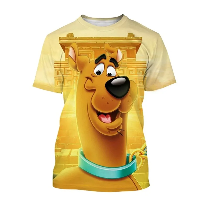 Summer Cartoon Scooby Creative 3D Printed T-shirt Fashionable Men and Women Fun Hip Hop Cartoon Casual T-shirt