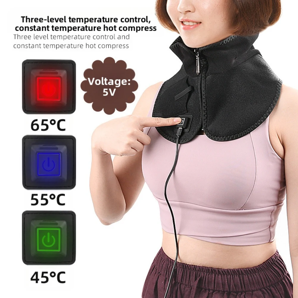 

USB Powered Electric Heating Shoulder and Neck Pad with Three Temperature Modes for Daily Thermal Protection and Comfort
