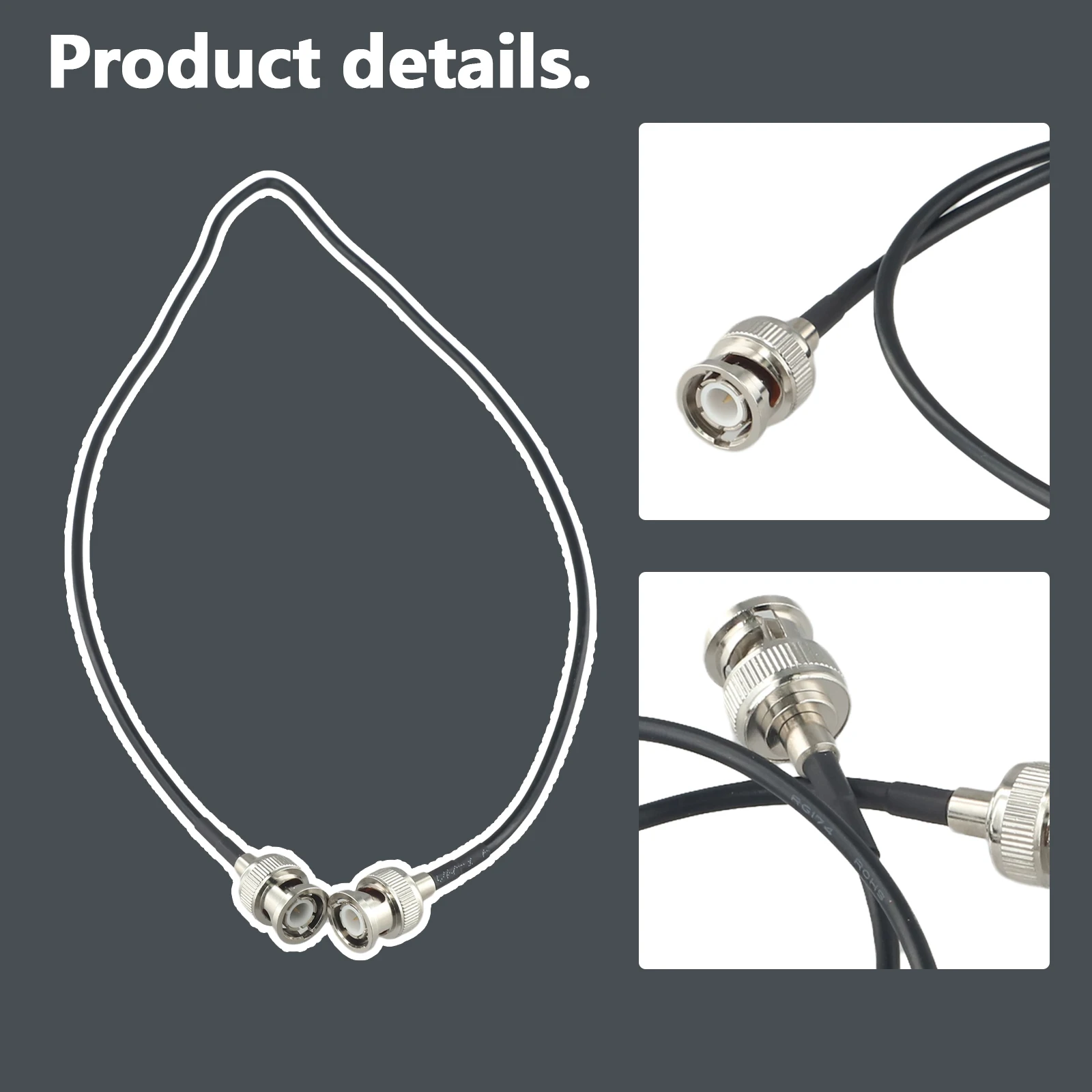 Signal Line Coaxial Cable RG174 55CM BNC Line Male To BNC Male Video Transmission Signal Receiving Accessories