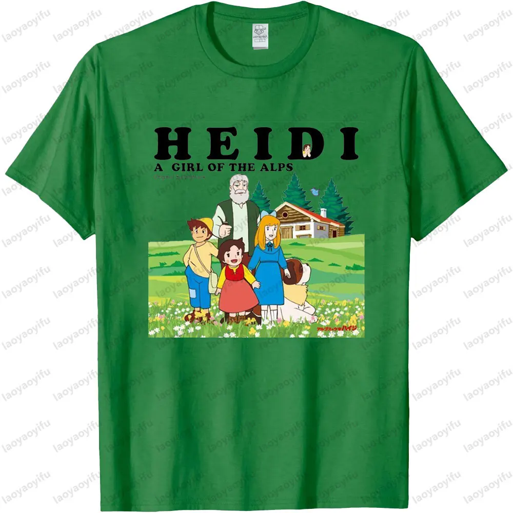 Personnage de dessin animé imprimé motif créatif Design t-shirt Heidi la fille des Alpes thème unisexe t-shirt hauts femmes été t-shirt