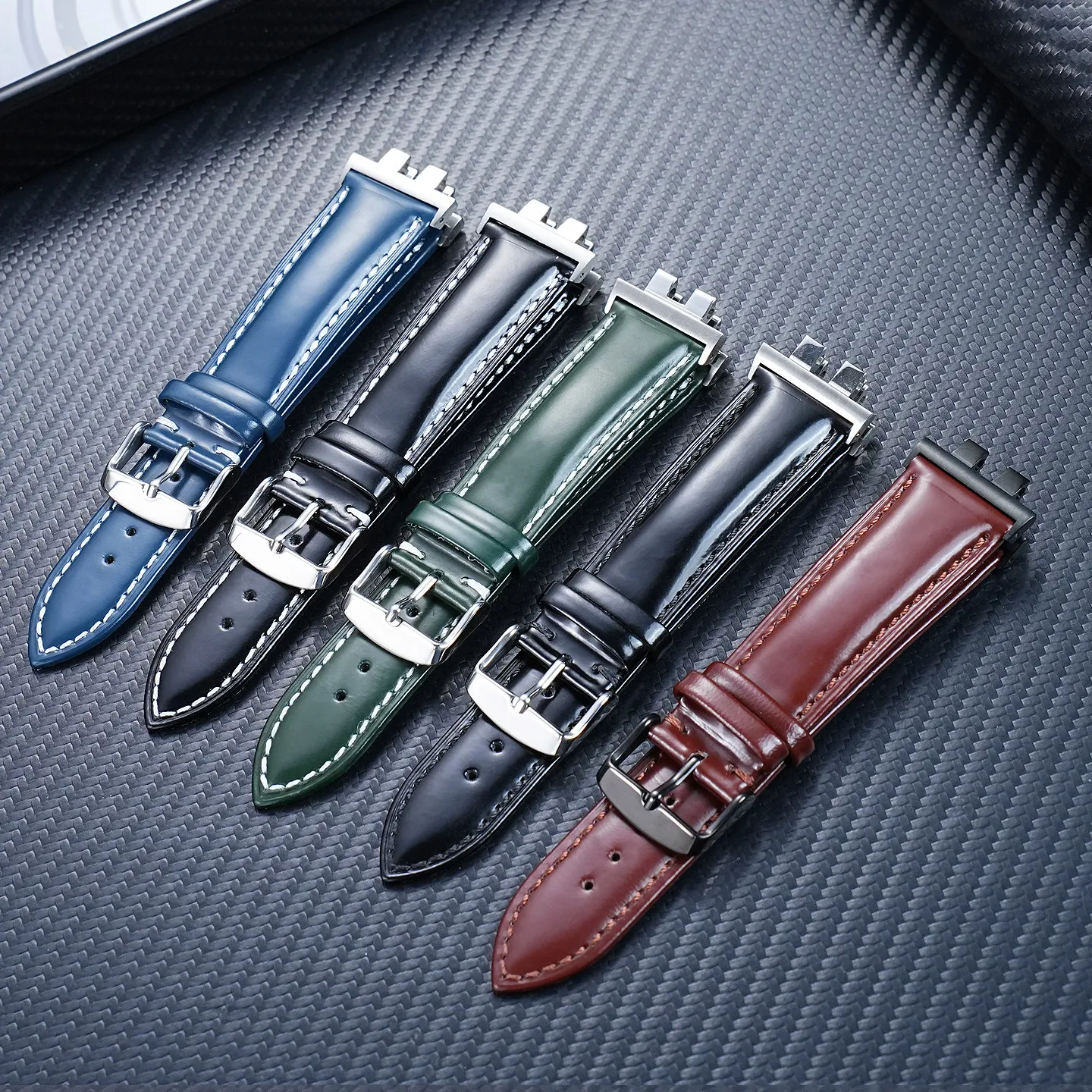 Suitable for Casio G-SHOCK Watch Strap GMW-B5000 Gold and Silver Small Square Leather Cowhide Strap