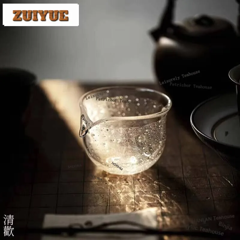 140Ml Bubble Handmade Justice Cup Household Heat-Resistant Glass Tea Pitcher Antique Cha Hai Fair Chinese Set Collection