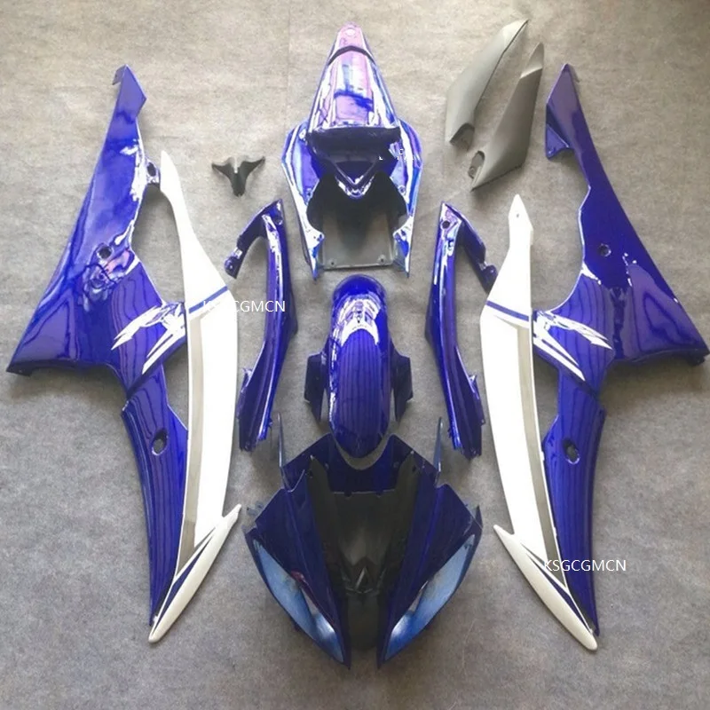 

For YAMAHA YZF 600 R6 2008 2009 2010 2011 2012 2013 2014 Blue white Plastic motorcycle Fairing Kit YZFR6 08-14 Injection Mold