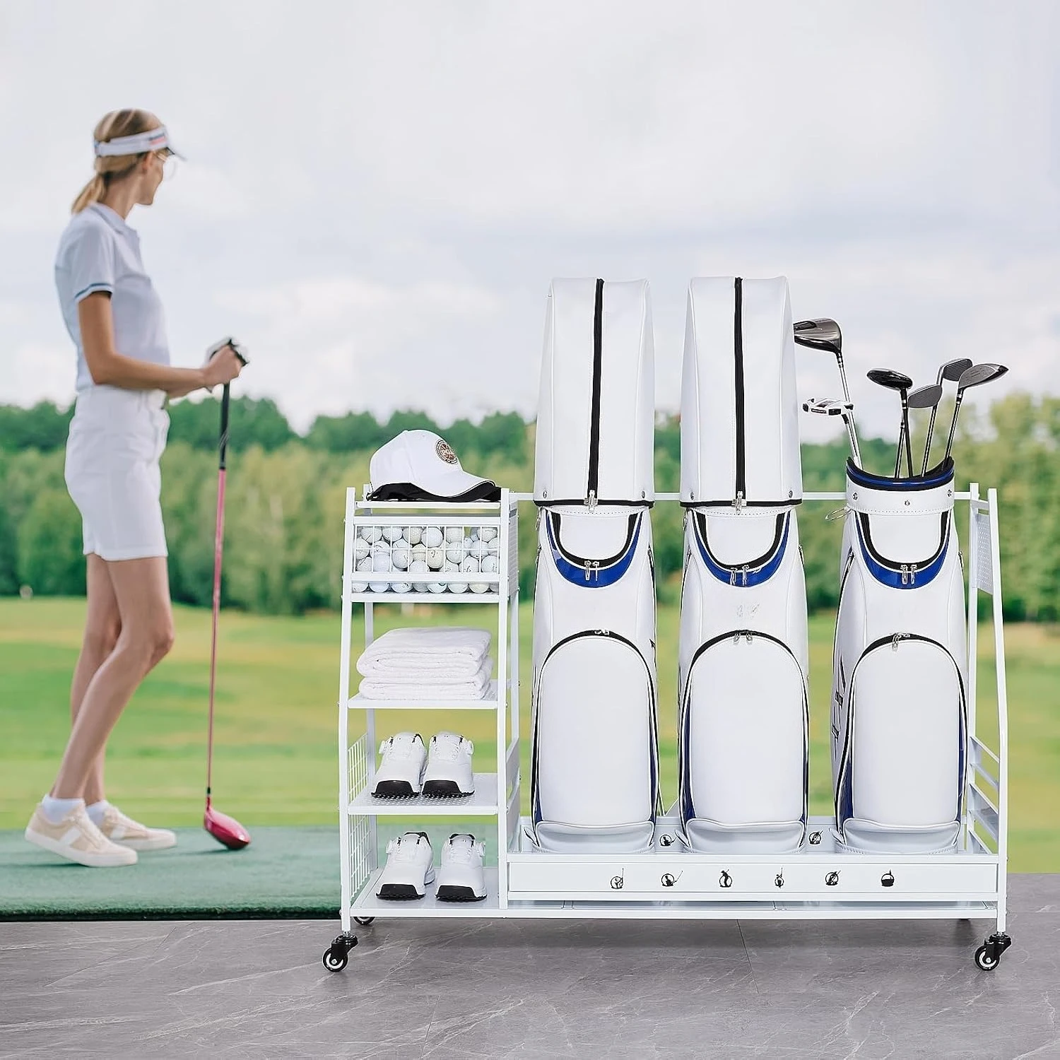 Rak Penyimpanan Tas Golf Logam - Golf Equipment Organizer For Garage ulasan dan harga