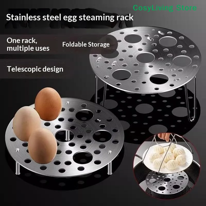 [CL]Stainless Steel Egg Steaming Rack Foldable Telescopic Multipurpose For Home Steam Eggs Buns Dumplings[CL]