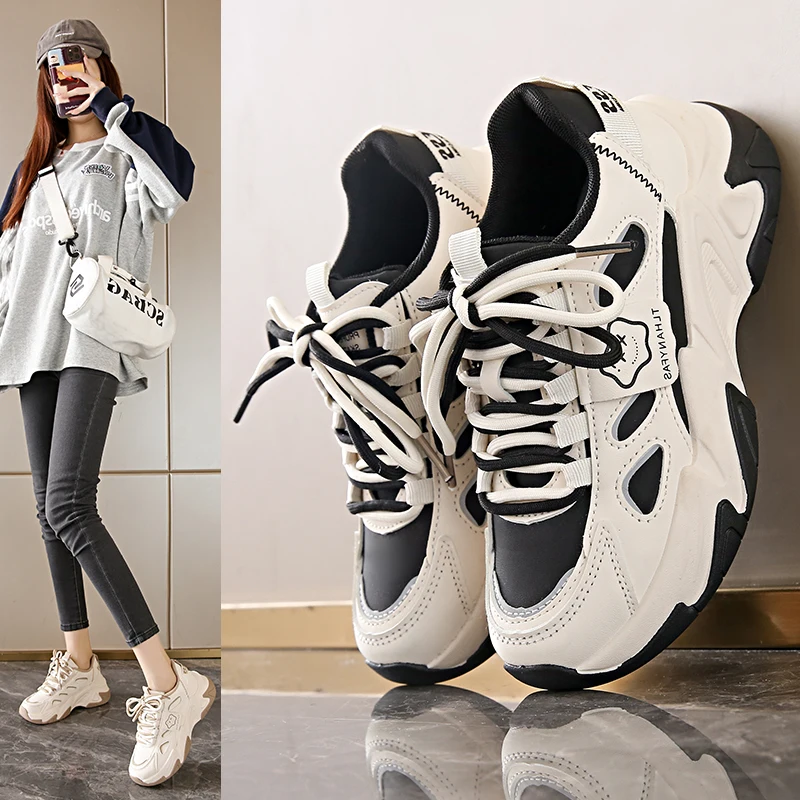 

Women's Comfortable Platform Sneakers for Women 6CM Thick Sole Non Slip Rubber Sole Casual Walking Shoes Fashion Footwear