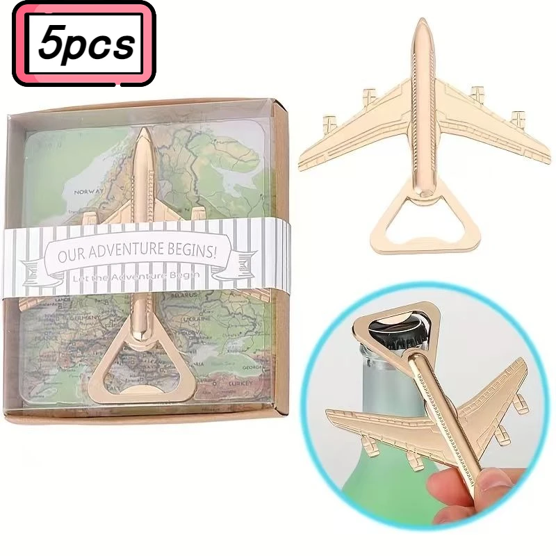5pcs lot Metal Plane Bottle Opener, Beer Bottle Opener, Creative Retro Bottle Opener for Wedding Gifts,Wedding Favors Guests