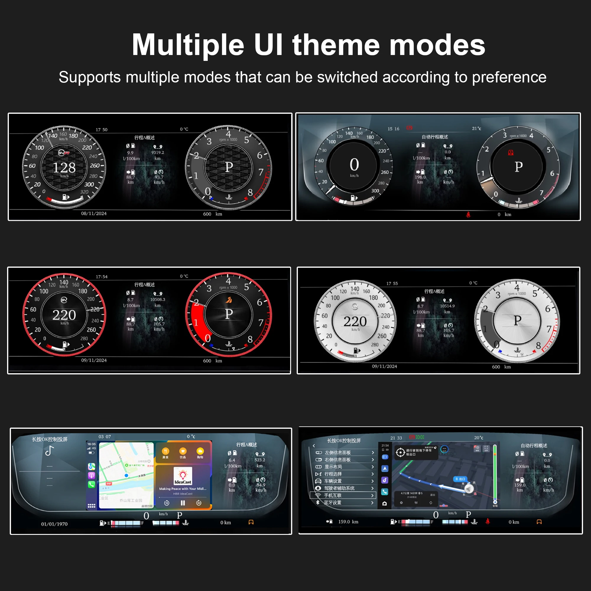 12.3”Digital Cluster Dashboard For Jaguar XE/F-PACE 2015-2020