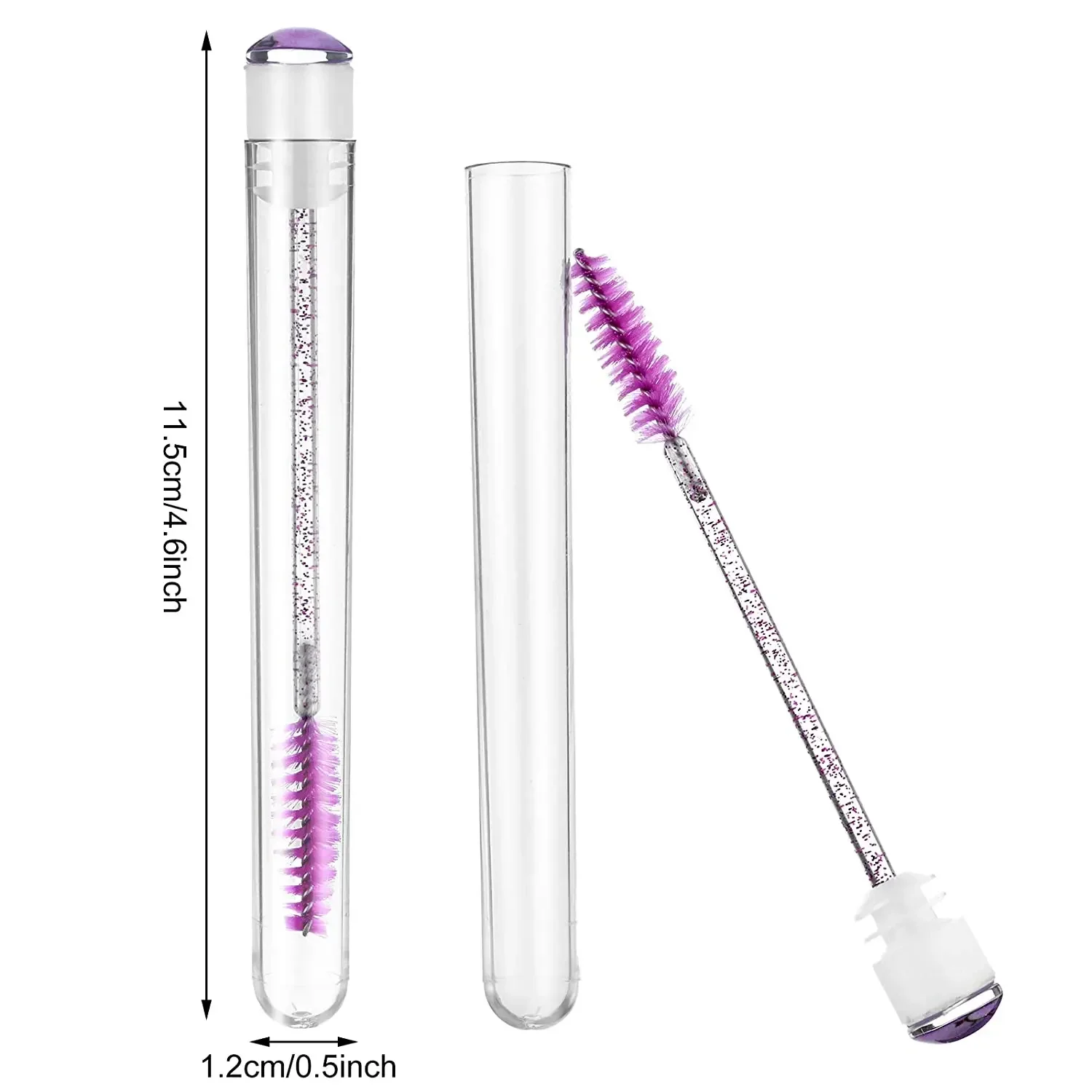 50pcs Reusable Eyebrow Brush Tube Disposable Eyelash Brush Eyebrow Brush With Eelash Resin Drill Replaceable Makeup Brushes