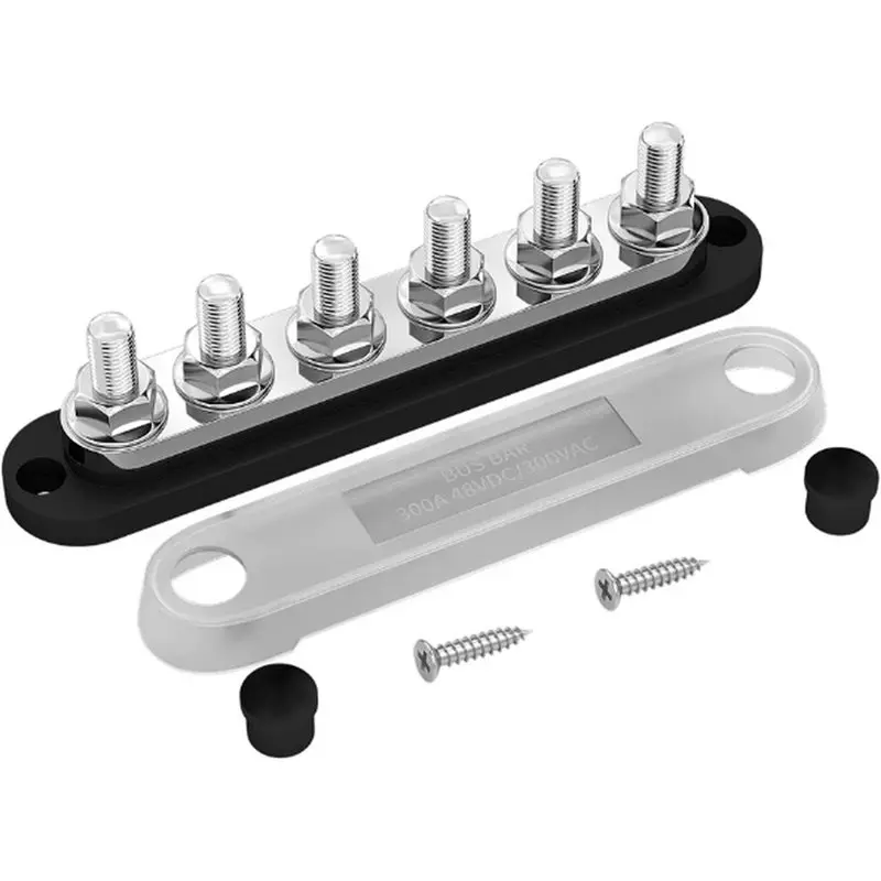 SOFT-For Automotive 300A Negative Bus Bar 12V Distribution Block 6 X 3/8