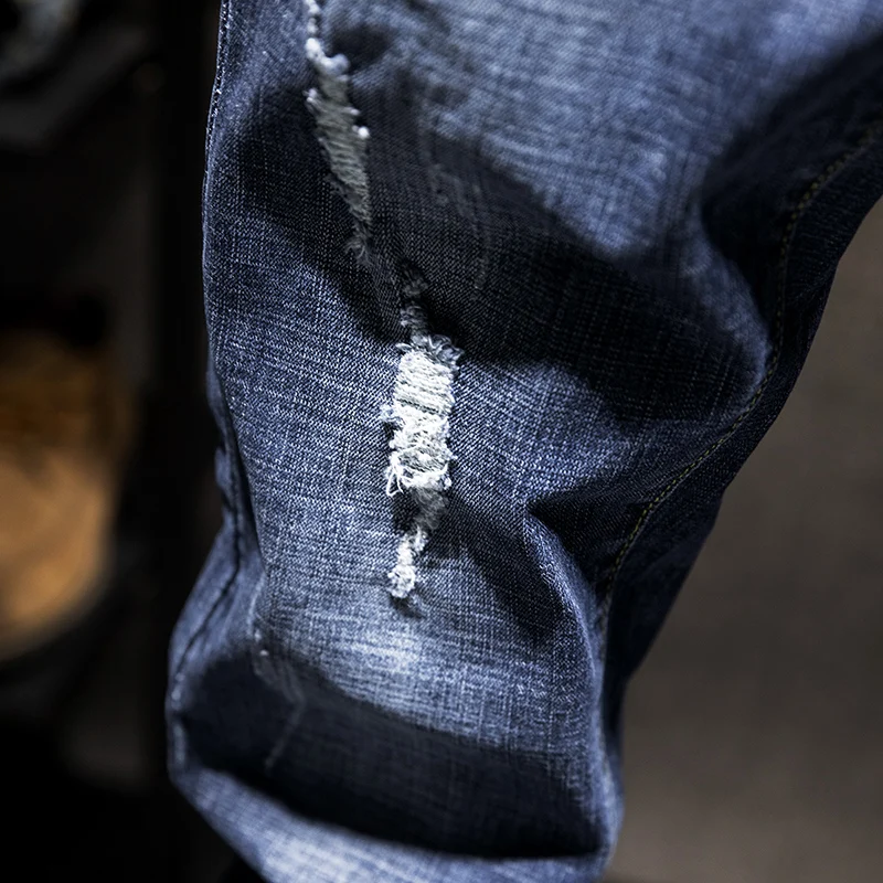 2025 verão estilo coreano masculino estiramento azul jeans simples moda elasticidade calças finas em linha reta calças casuais masculinas