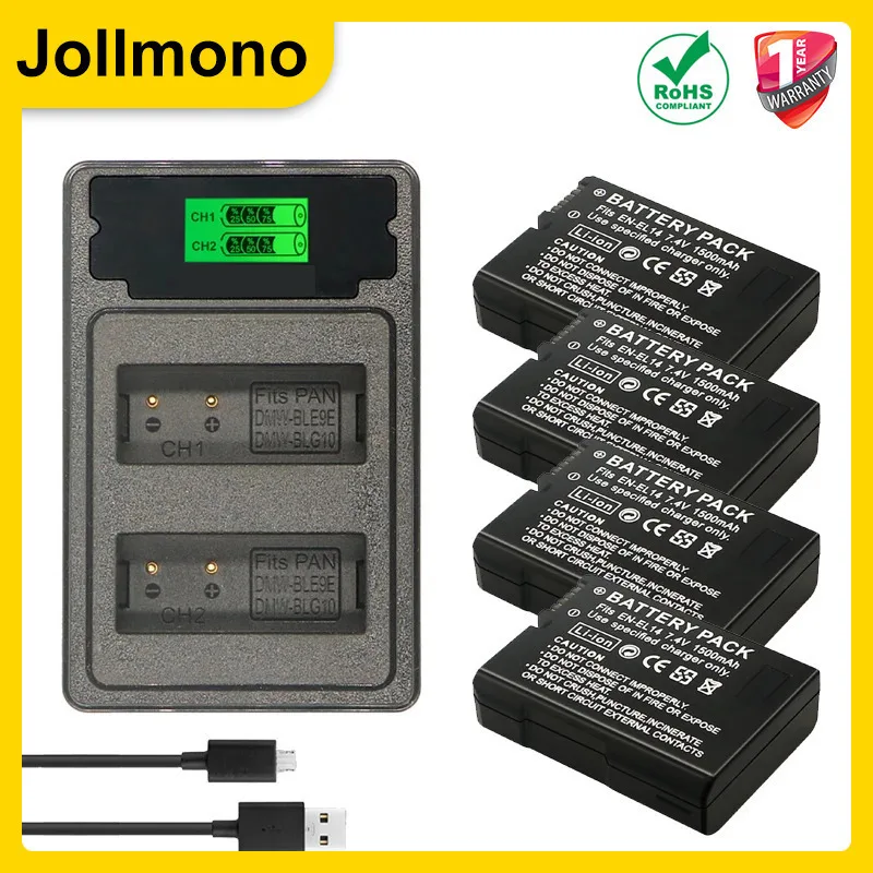 EN-EL14 1500MAH แบตเตอรี่กล้อง EN-EL14A สําหรับ Nikon D3100 D3200 D3300 D3400 D3500 D5600 D5100 D5200 P7000 P7800 ENEL14 แบตเตอรี่