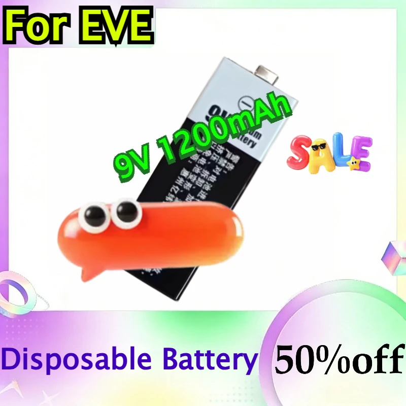 

For EVE CR9V/P 9V 1200mAh Primary Lithium Battery Disposable for Multimeter, Remote Control, Model Toys Disposable Battery