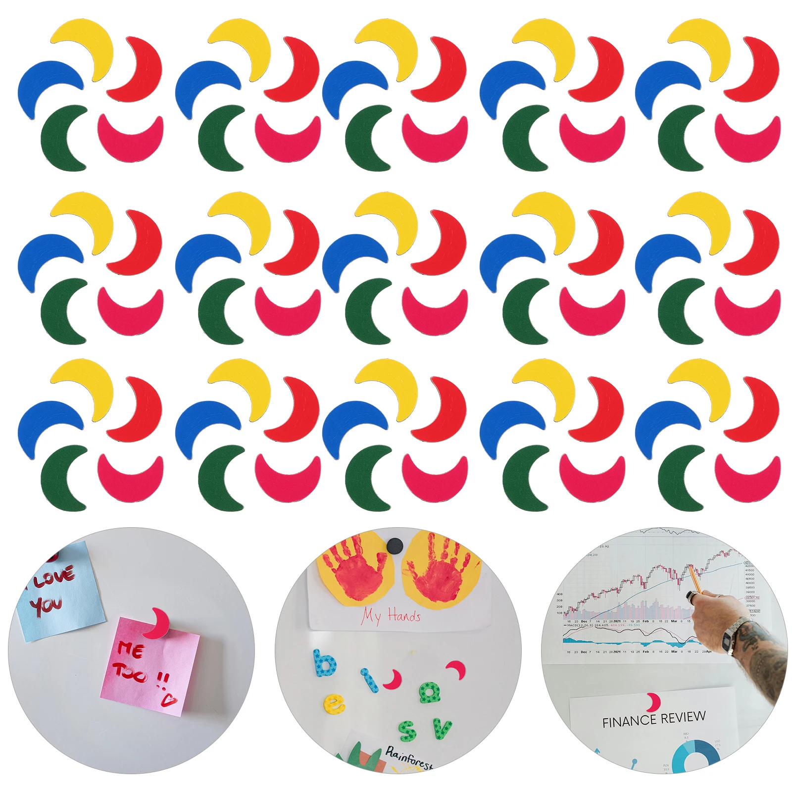 

100 Pcs Magnetic Moon Teaching Aids Magnets Fridge Whiteboard Colored Dots Sticker Small for Soft Refrigerator Classroom