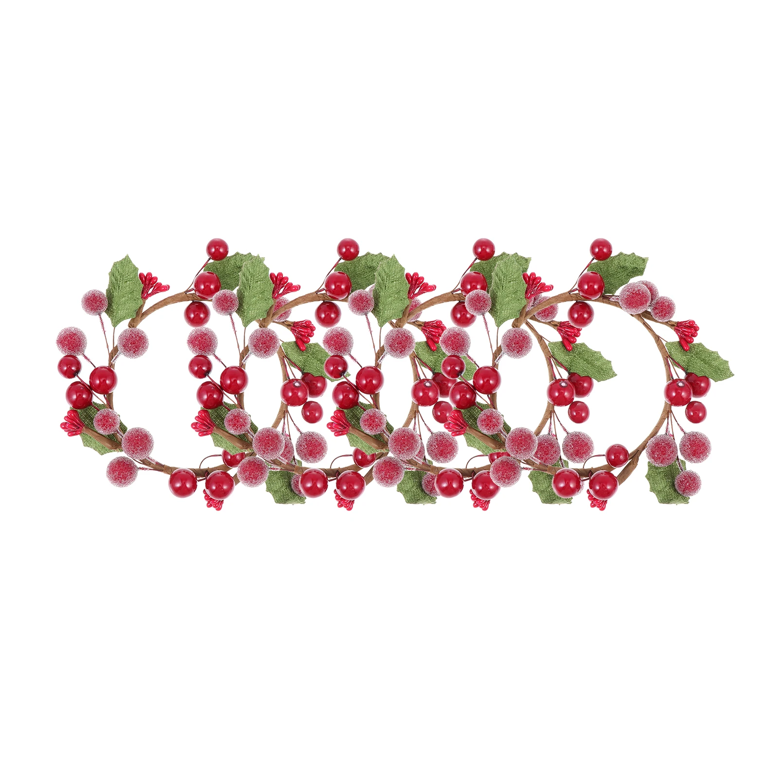 

4Pcs Simulated Berry Wreath Christmas Garland Mini Decorative Candlestick Cup Berry Garland Xmas Gift Ornament