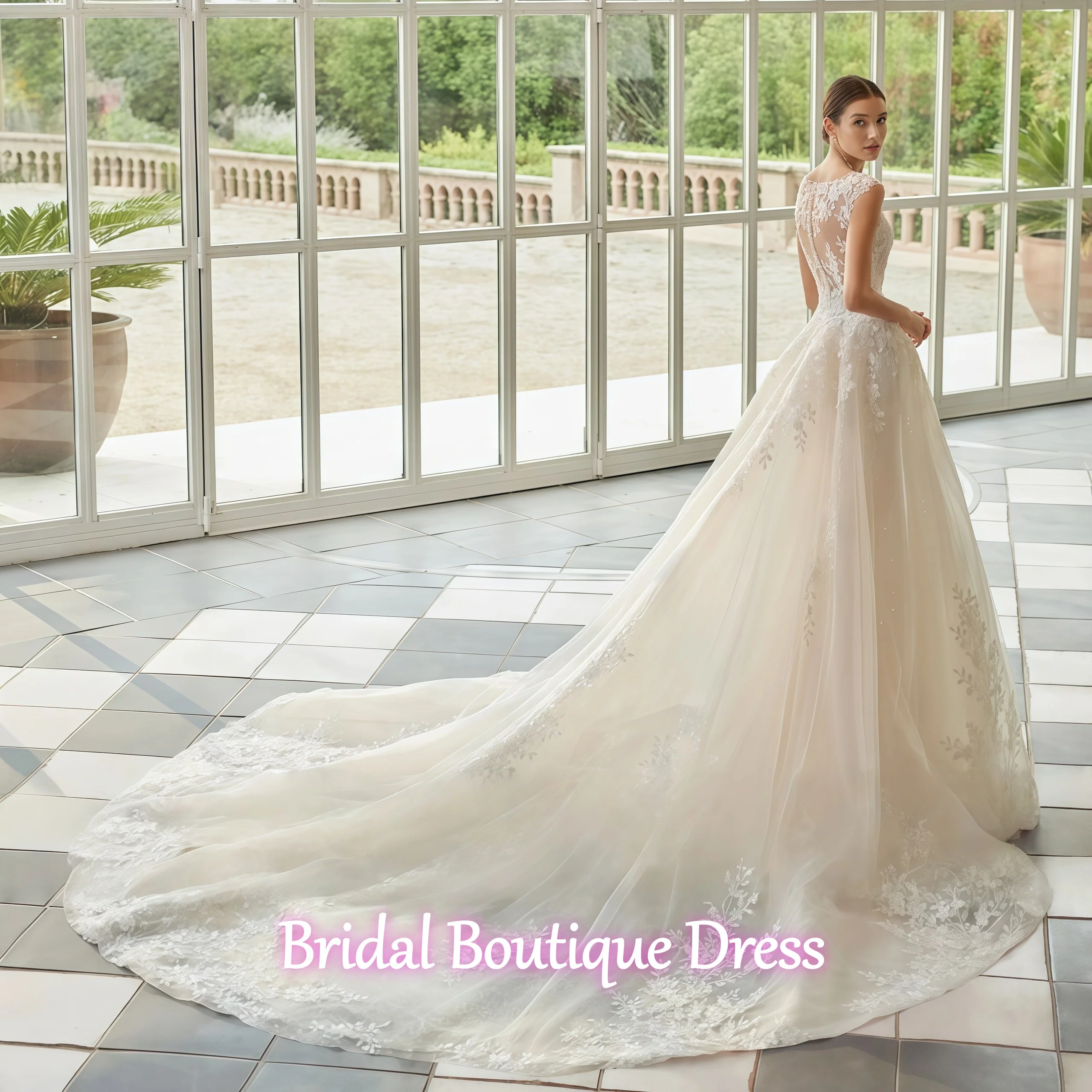 Robe De mariée exquise personnalisée, Sexy, col rond, traîne détachable, manches en dentelle, longueur au sol, 2026