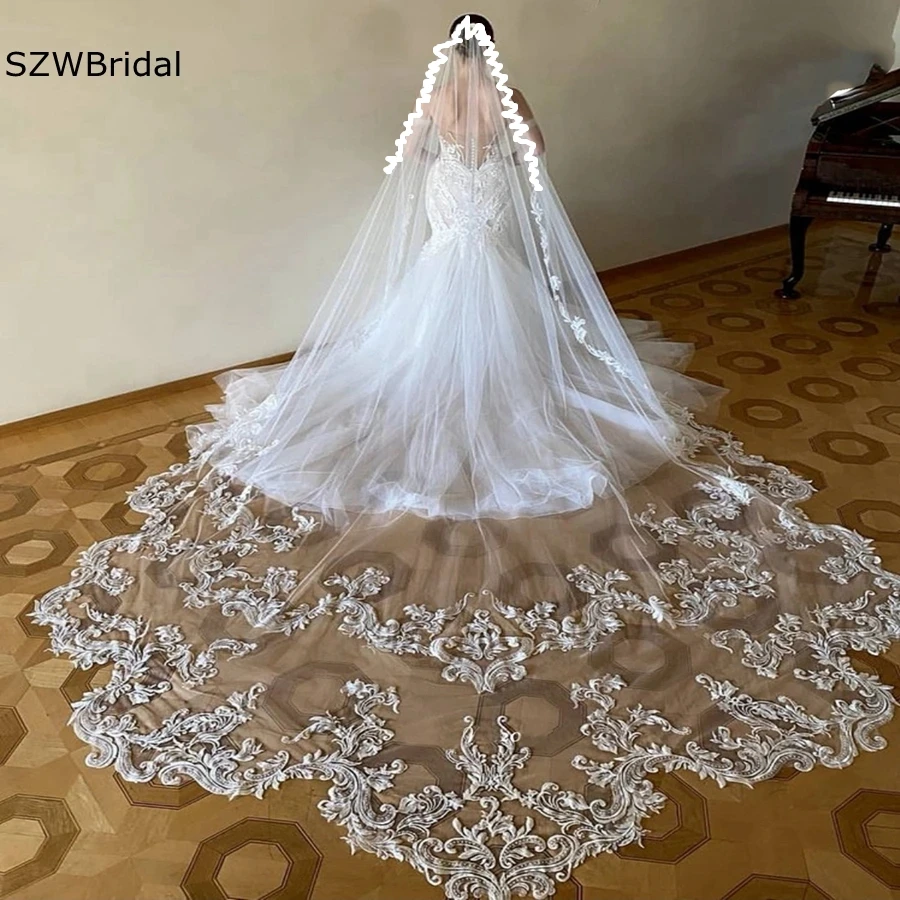 New Arrival White Ivory Cathedral Wedding veil Bride Wedding accessoires de mariage Boda Voile de mariée Bridal veils