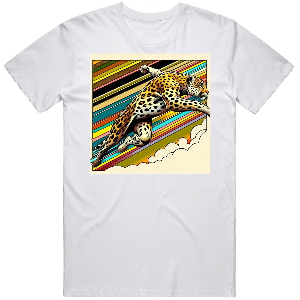 Леопардовая футболка с изображением хищника и больших кошек с животными