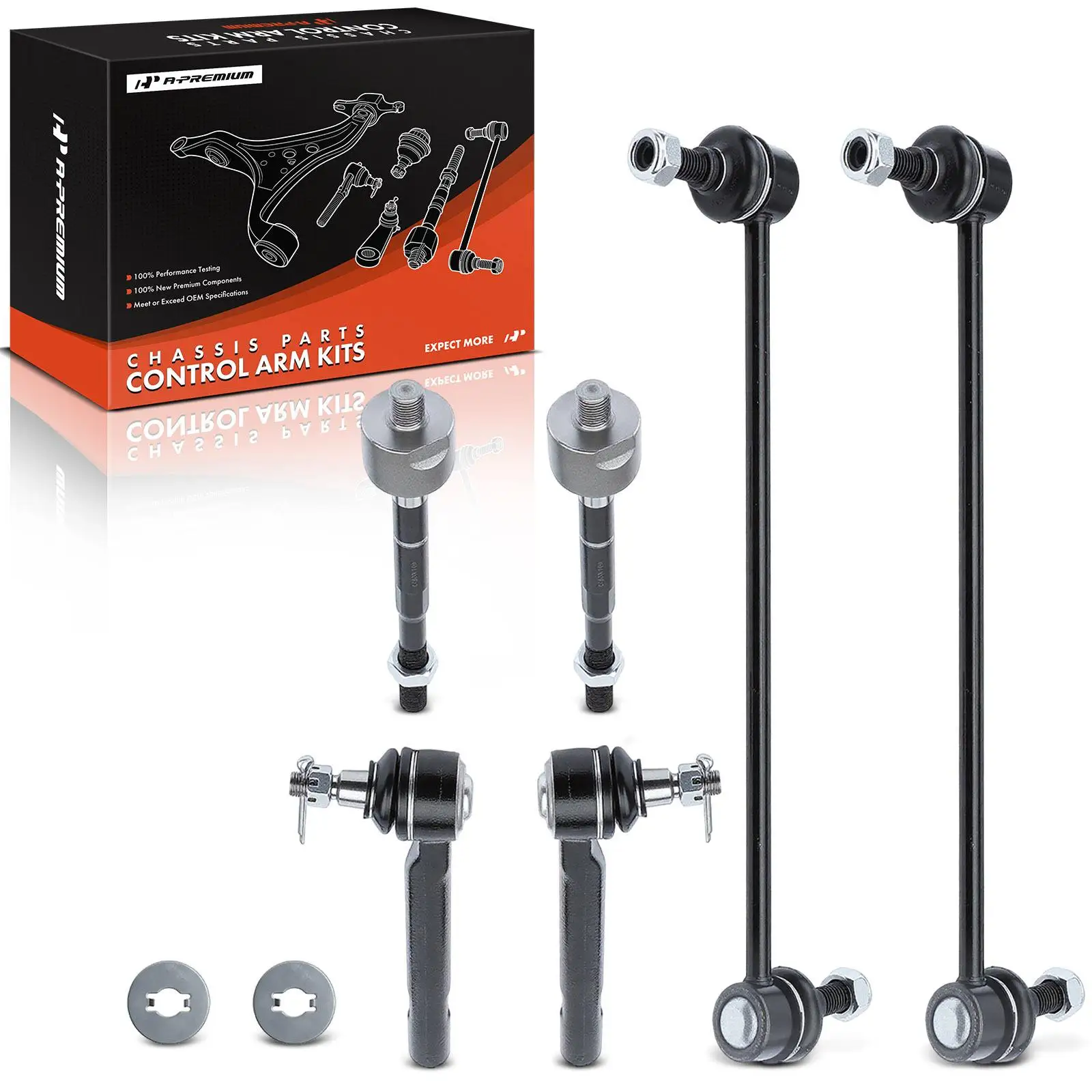 A-Premium 6x Front Stabilizer Sway Bar Link & Tie Rod End for Honda Odyssey 2005-2010