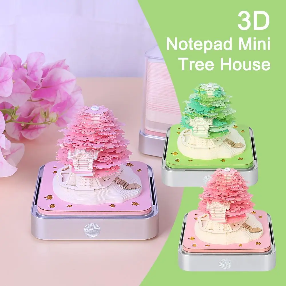 

2024 Calendar 3d Notepad Block Tree House 3d Memo Pad Notepad Christmas Cute 3d Art Paper Gift Note Artistic H4j0