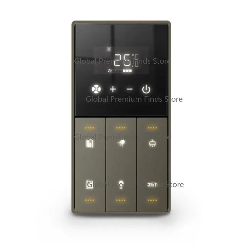 Sm-art Wall Panel 2-Gang All-in-One Lighting Switch & Thermostat Controller 10A Works with Sm-art Home Hub
