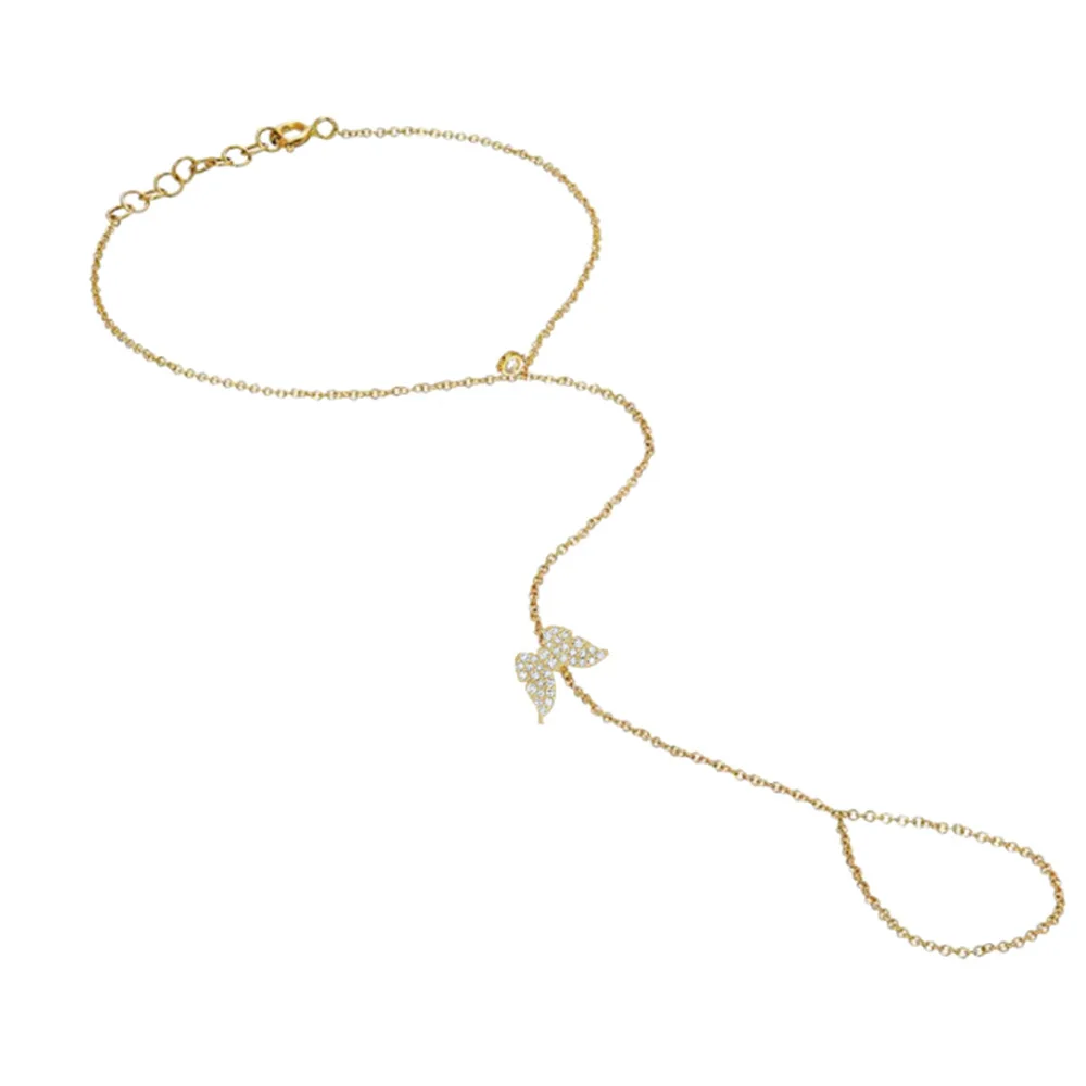 Stonefans Finger Ring Wedding Butterfly Bracelet Palm One Piece Hand Jewelry Dubai for Womens 2024 Luxury Bangles Fashion Party