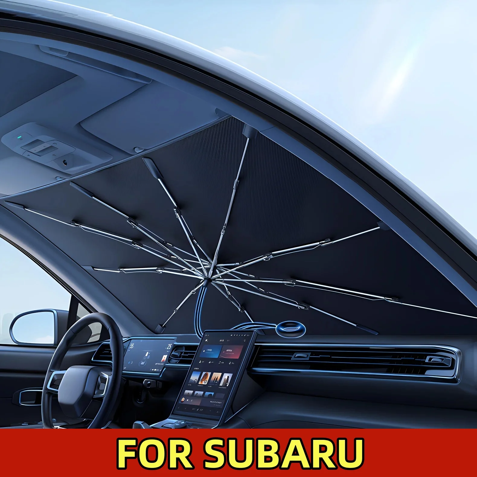

FOR SUBARU Outback 2007-2025Car front parasol protection against UV windshield cover pull ring sun protection sunscreen block