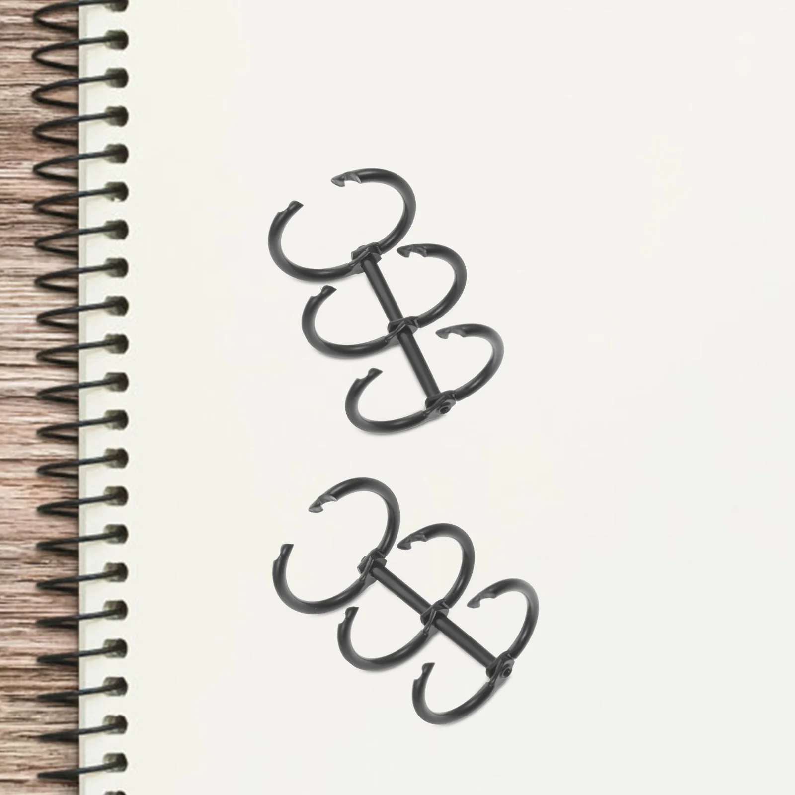 6Pcs Heavy Duty Binder Rings Fine Workmanship Three-Hole Metal File Ring Clips for Office School Stationery Book Notepad Binding