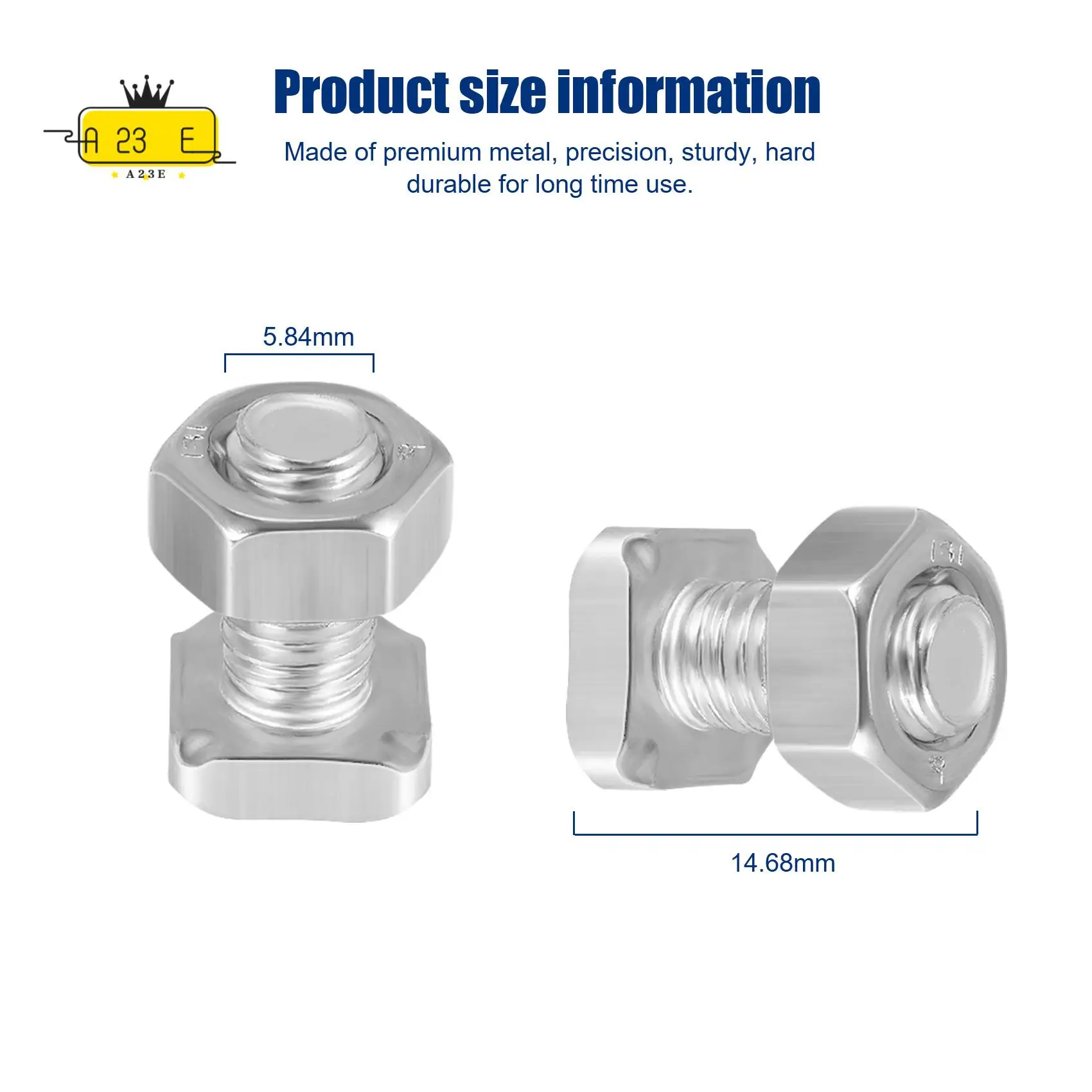 

A23E-50 упаковок гаек и болтов для теплиц, болты с квадратной головкой, гайки, комплект для ремонта теплицы, запасные части, садовые принадлежности