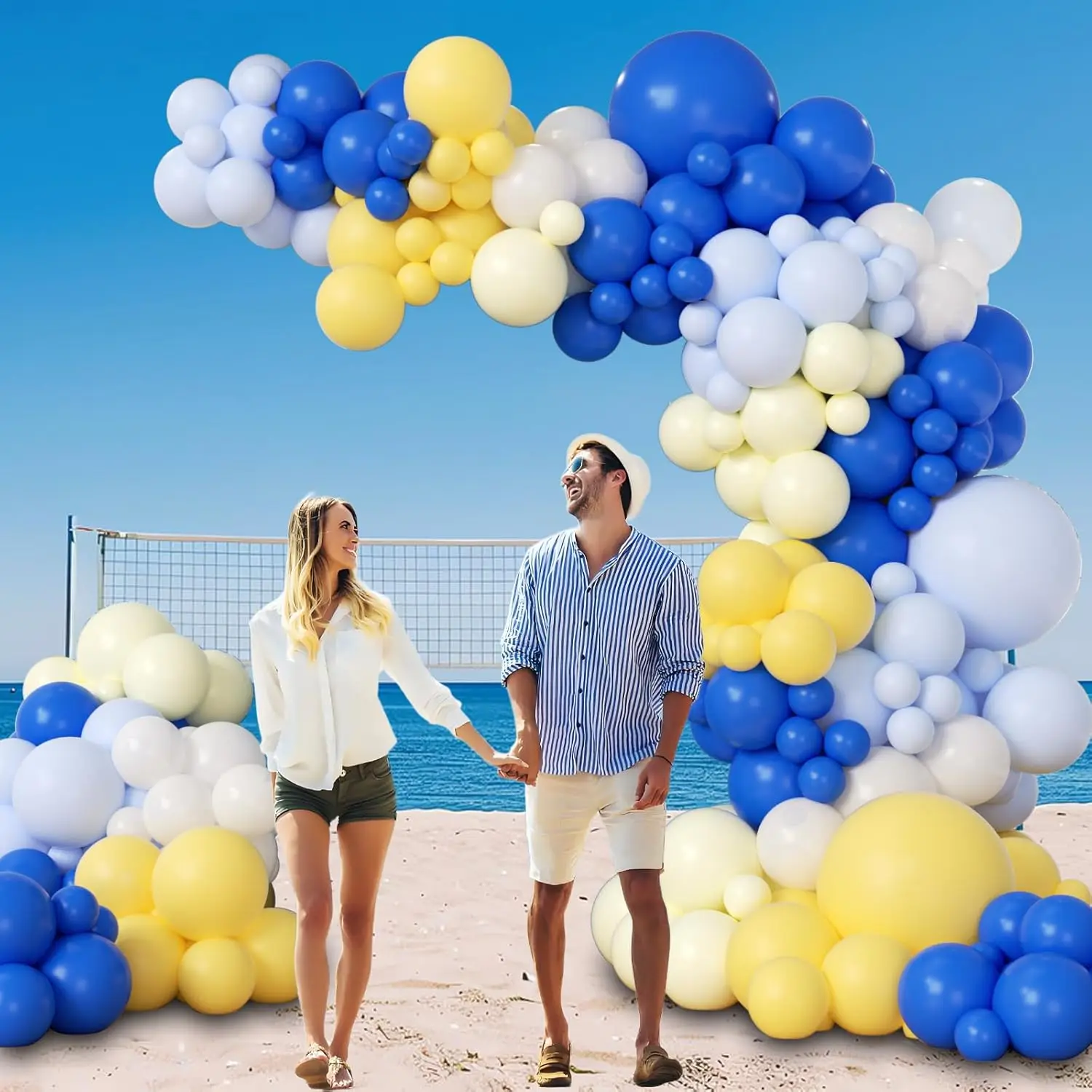 116Pcs Blue and Yellow Balloon Arch Kit Pastel Yellow Baby Blue White Balloons for Bridal Baby Shower Birthday Party Decoration - view 5