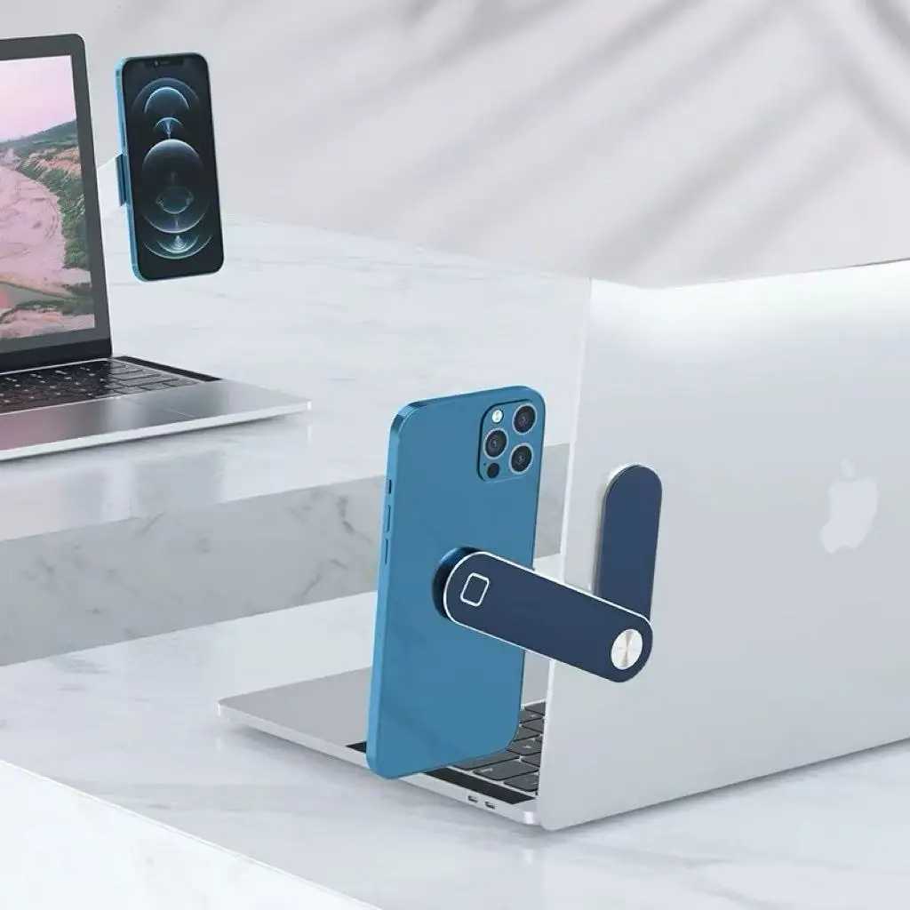 Schlanke Laptop-Rückmontage-Erweiterung für Aluminium-Mobile, Aluminium-Telefonhalter, Ständer, magnetische Computer für iPhone 16, 15, 14, 13, 12
