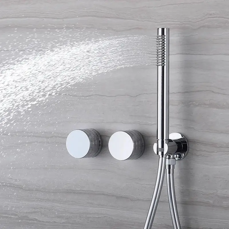 Solid Brass Handheld Shower Head High Pressure Bathroom Hand Shower Sprayer Matte Black Brushed Gold Chrome Replacement Wand