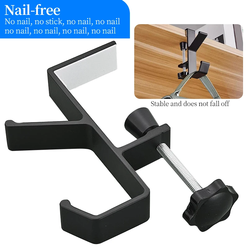 1pcs Multi-functional Desk Edge Hook Punch-free Adjustable Hanging Racks Practical Coat Keys Desk Holder Home Office Organizer