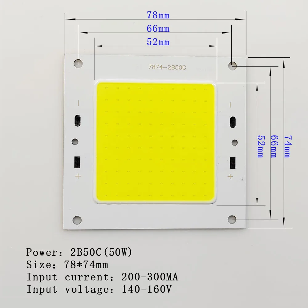 Led COB Chip 50W 29-36V 50W 140-160V High Power Integrated LED Beads DIY Lighting Accessories For FloodLight Spotlight 7874 Chip