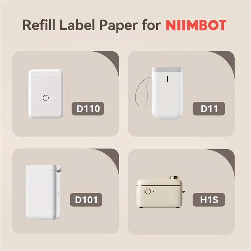 Niimbot Thermal Label Paper 3 Rolls/Set Waterproof Scratch-Resistant Tape Sticker for D110 D11 D101 H1 H1S Smart Label Printer