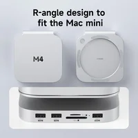 Hagibis USB C Hub with M.2 SSD Enclosure for Mac Mini M4/M4 Pro Stand Type-C Docking Station SSD Case USB3.2 Gen2 SD4.0 TF4.0 6