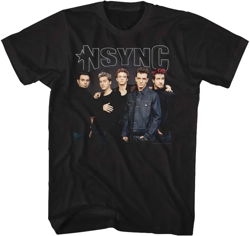 NSYNC Stark Group Shot Black Adult T-Shirt Tee