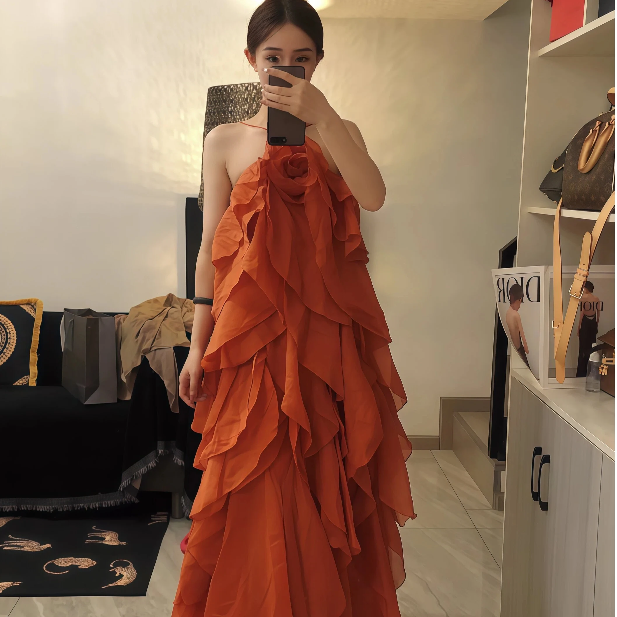 robe-elegante-decontractee-pour-femme-unie-a-volants-style-licou-sans-manches-dos-nu-taille-haute-coupe-ample