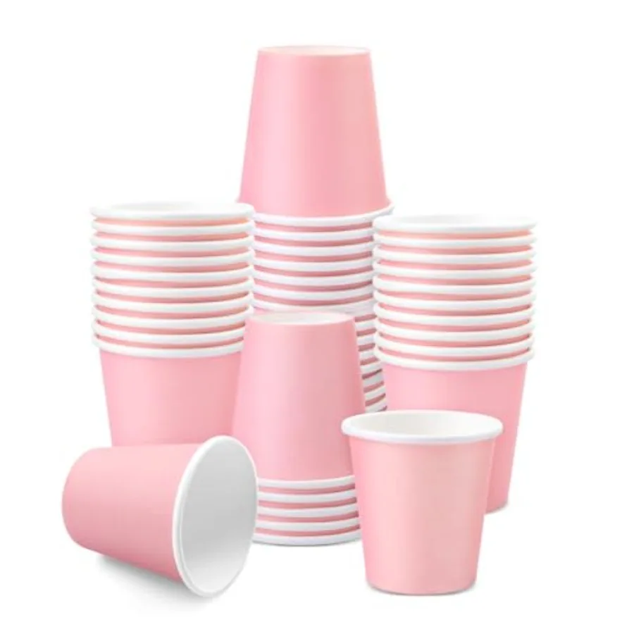 50 Pack 3 oz Bathroom Cups, 3 oz Disposable Paper Cups, Mouthwash Paper Cups, Small Paper Cups for Mouthwash, Snack Cups, Espre