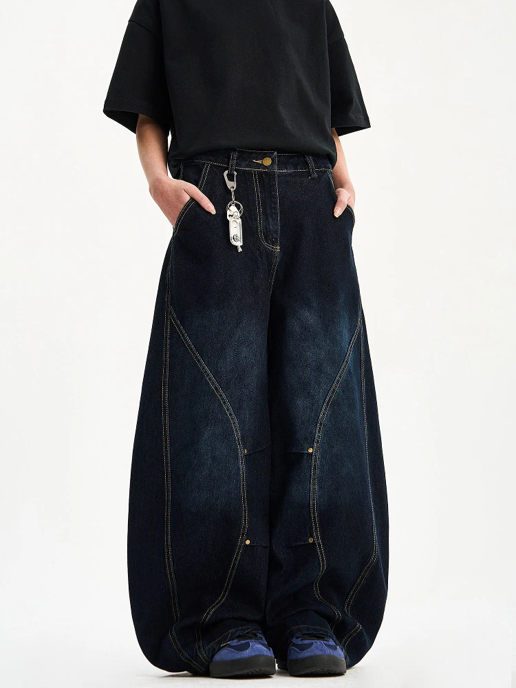 

Women Blue Baggy Y2k Jeans Harajuku Vintage Wide Leg Denim Trouser Oversize Hip Hop Jean Long Pants Japanese 2000s Style Clothes