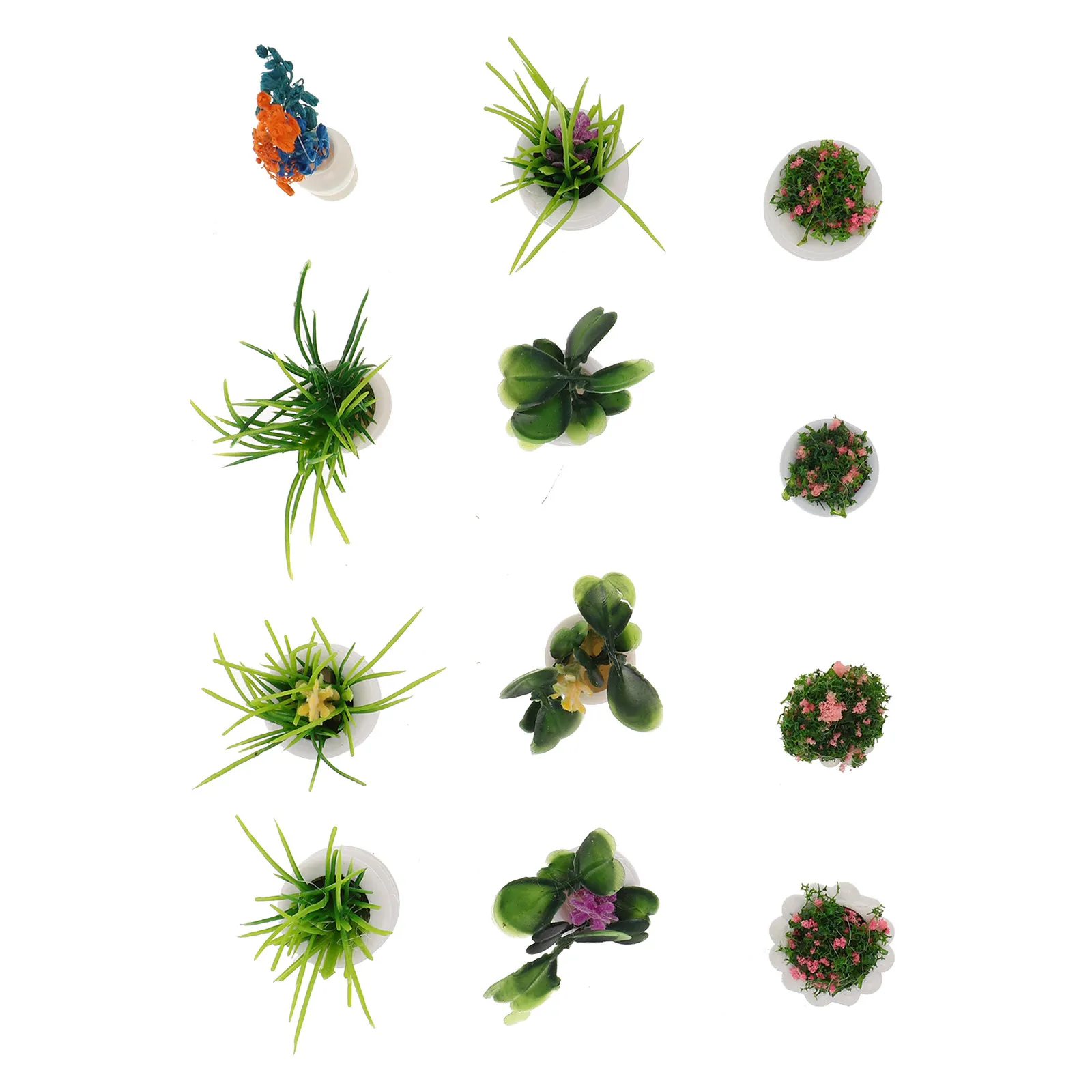

12Pcs Miniature Bonsai for Dollhouse Decor Fake Potted Plants Indoor Outdoor Landscaping Prop Mini Flowerpot Accessory