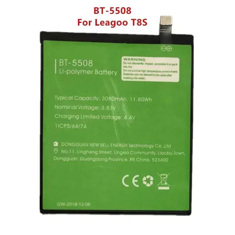 

100% Original Backup BT-5508 Leagoo T8S Battery 3080mAh For Leagoo T8s Smart Mobile Phone BT-5508