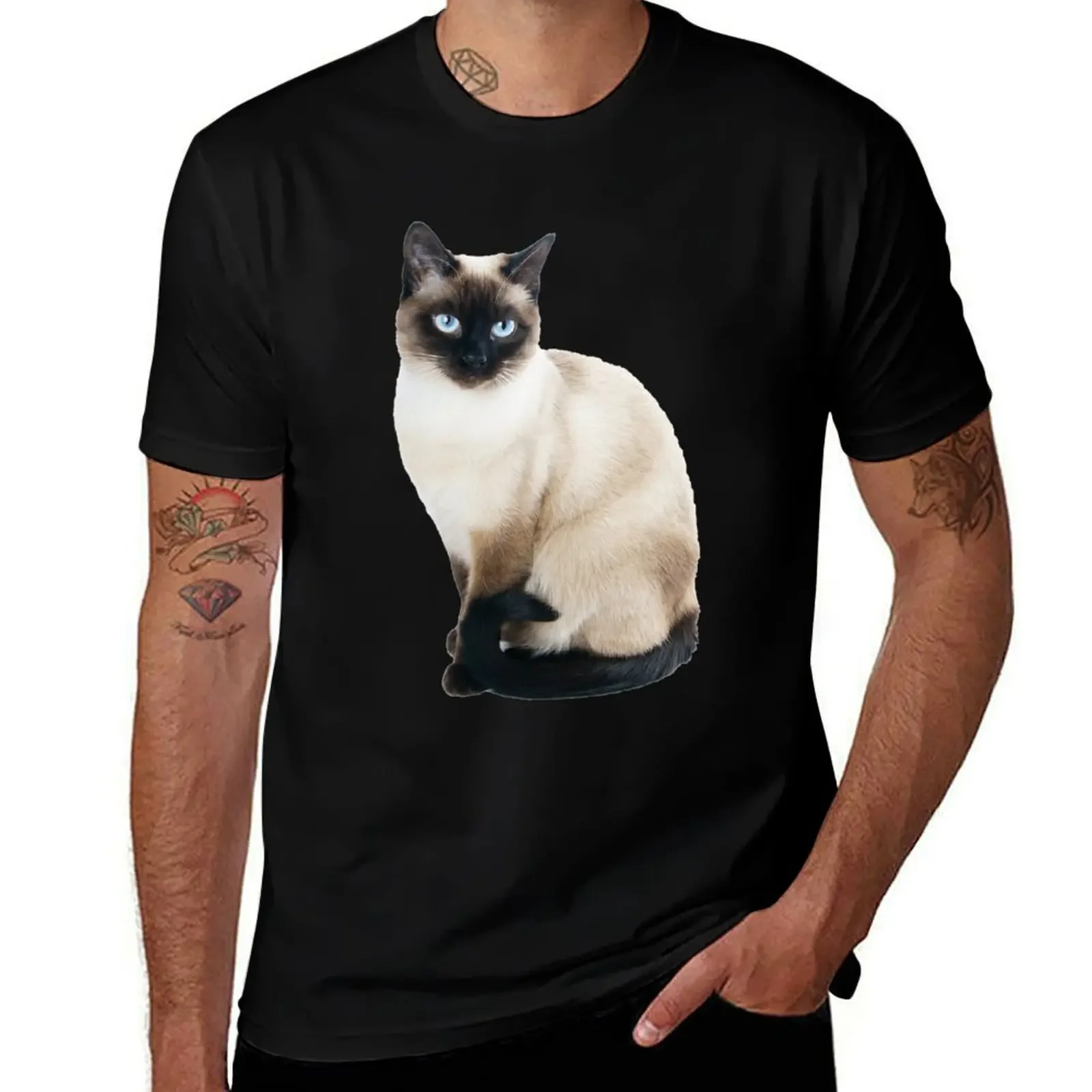 

Siamese Cat Portrait T-Shirt plain oversized graphic tee graphic t shirt vintage t shirts for men cotton