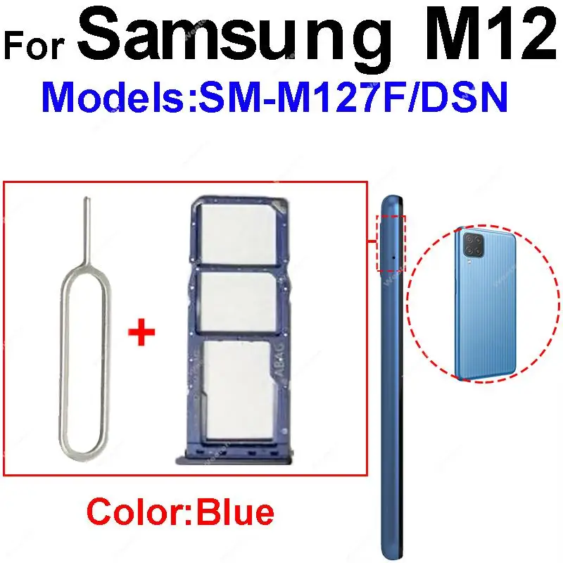 Sim Card reader Tray For Samsung M11 M12 M127 SM-M127F SM-M127G SIM Card Slot Micro Memory Card Reader Adapter Connector parts view 4