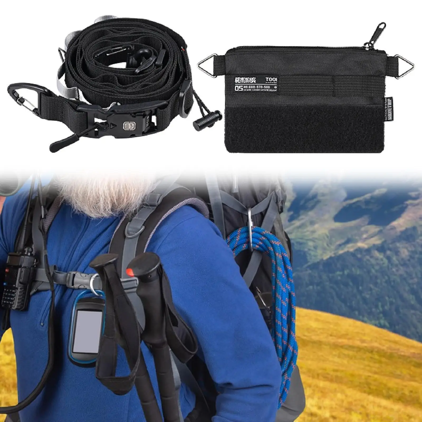 

Hanging Organizer Camping Storage Strap with Loops for Camping Set Jogging Mountaineering Travel Hanging Your Camping Gear