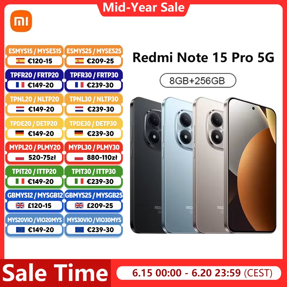 Teléfono Inteligente Xiaomi Redmi Note 15 Pro 5G, NFC, MTK Dimensity 7400-Ultra, Pantalla de 6.83 Pulgadas y 120 Hz, Cámara de 200 MP, Batería con Carga de 45 W, 6580 mAh