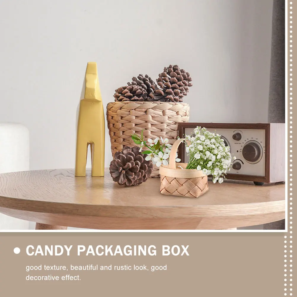 

18pcs Handwoven Storage Tiny Party Favors Hand Woven Baskets Knitting Basket Decorative Storage Basket 6 5x5x3 5cm